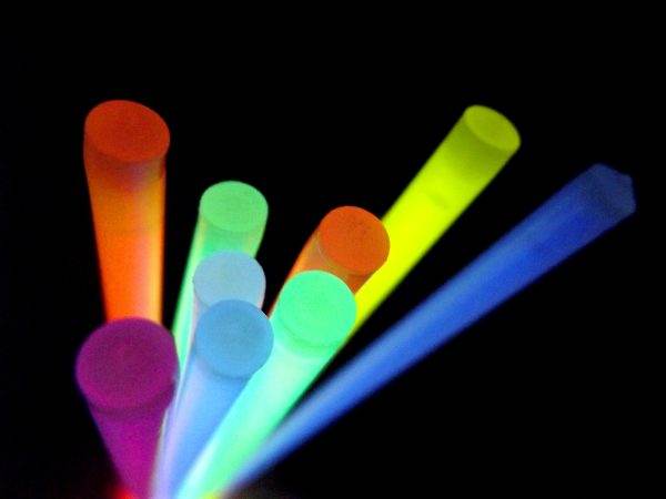 Colorful neon glow sticks