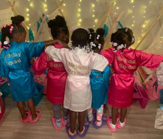 Custom personalized robes to order as an addon for your teepee rental birthday party