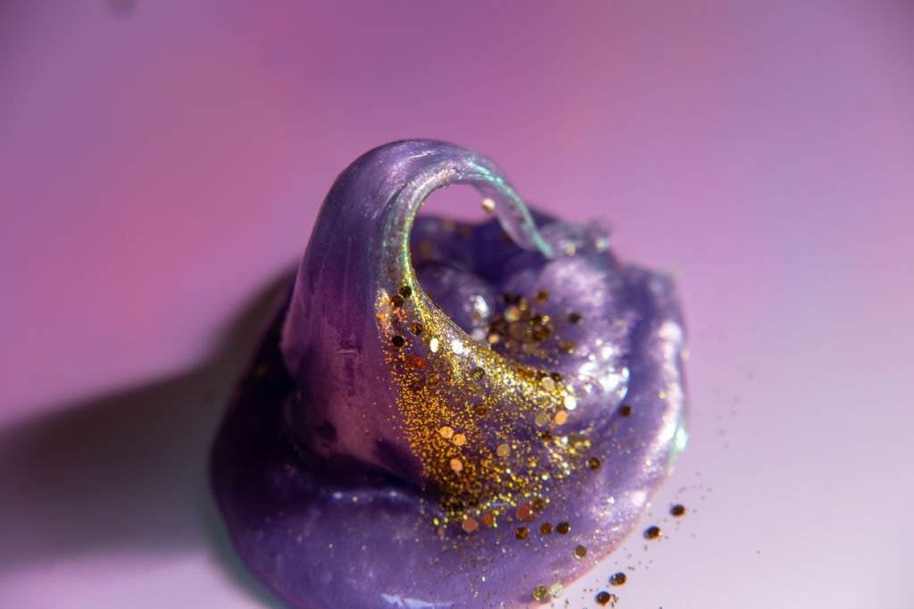 purple glitter slime