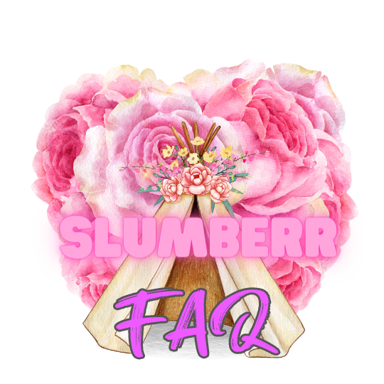 Slumberr Party logo with the abbreviation for Frequently Asked Questions in front.