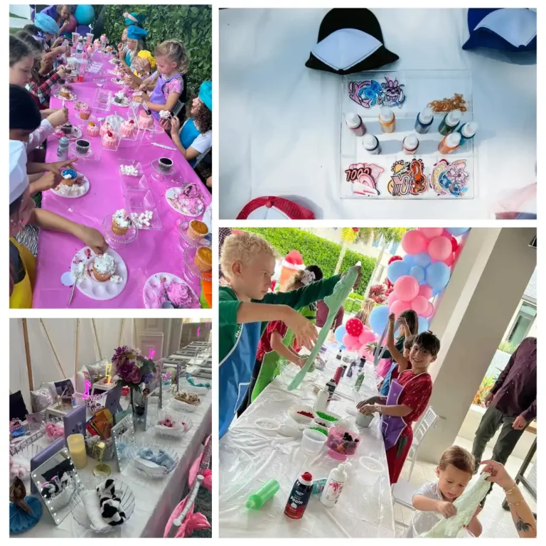 Join the ultimate craft and cupcake decorating extravaganza where children's creativity comes to life amidst vibrant decorations and exciting activities. Elevate the joy with Slumberr's enchanting sleepover party rentals, transforming any space into a magical wonderland that guarantees endless smiles. Perfect for birthday parties or special gatherings, this unforgettable event blends artistic fun with a dreamy slumber theme, keeping kids entertained for hours. Book now to create lasting memories!